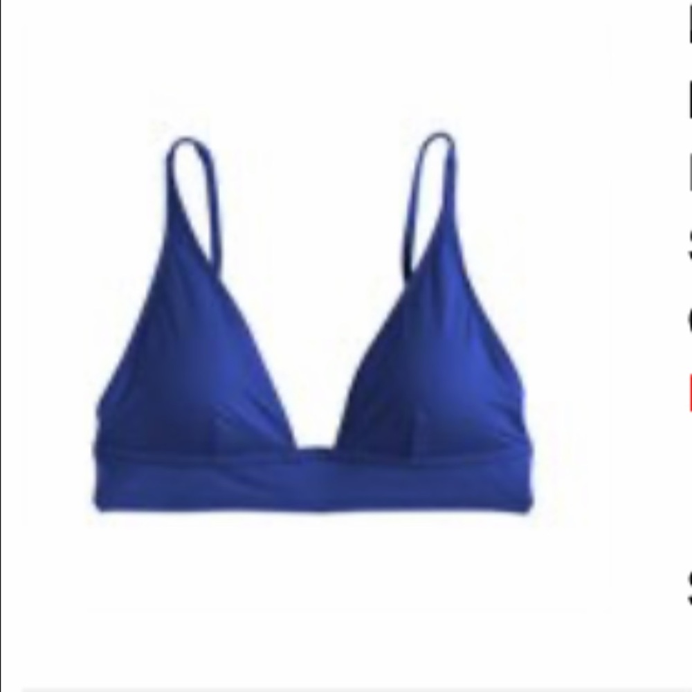 Plunge v-neck bikini top in Italian matte cobalt